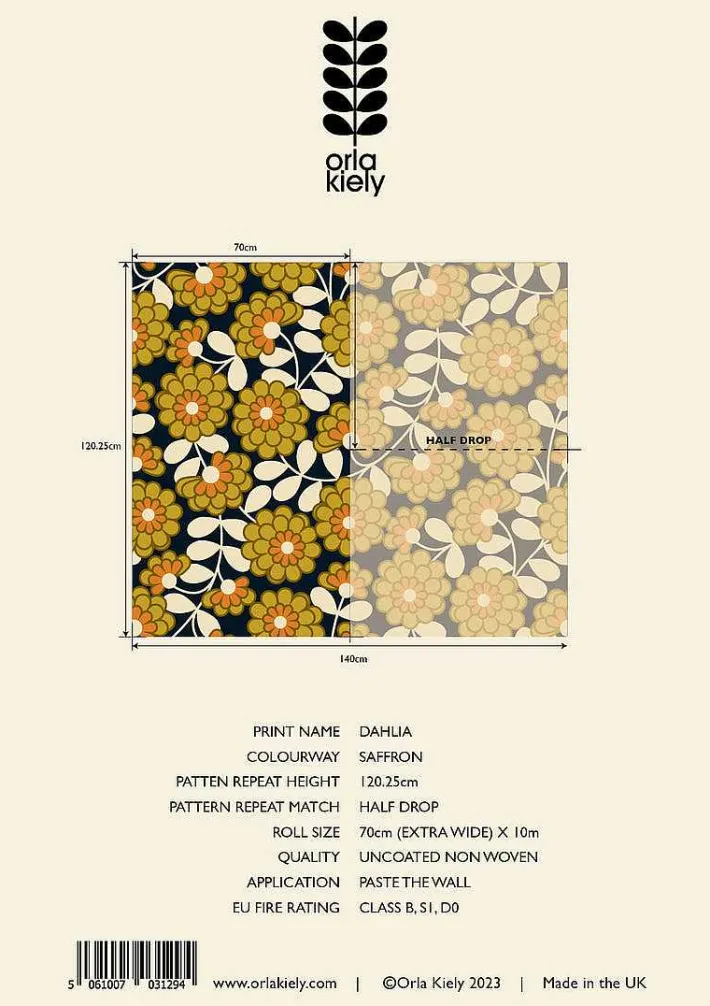 Orla Kiely Dahlia Wallpaper