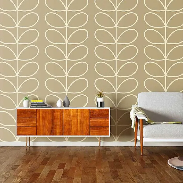 Orla Kiely Giant Linear Stem Stone Wallpaper