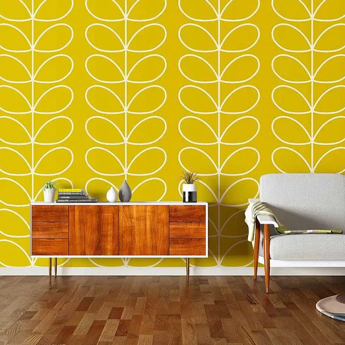 Orla Kiely Giant Linear Stem Sunflower Wallpaper