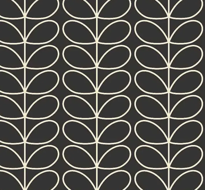 Orla Kiely Linear Stem Charcoal Wallpaper