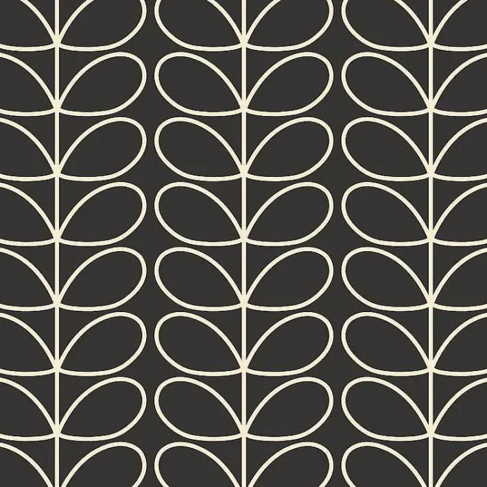 Orla Kiely Linear Stem Charcoal Wallpaper