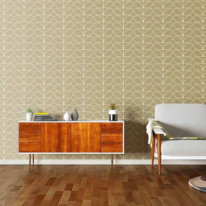 Orla Kiely Linear Stem Stone Wallpaper