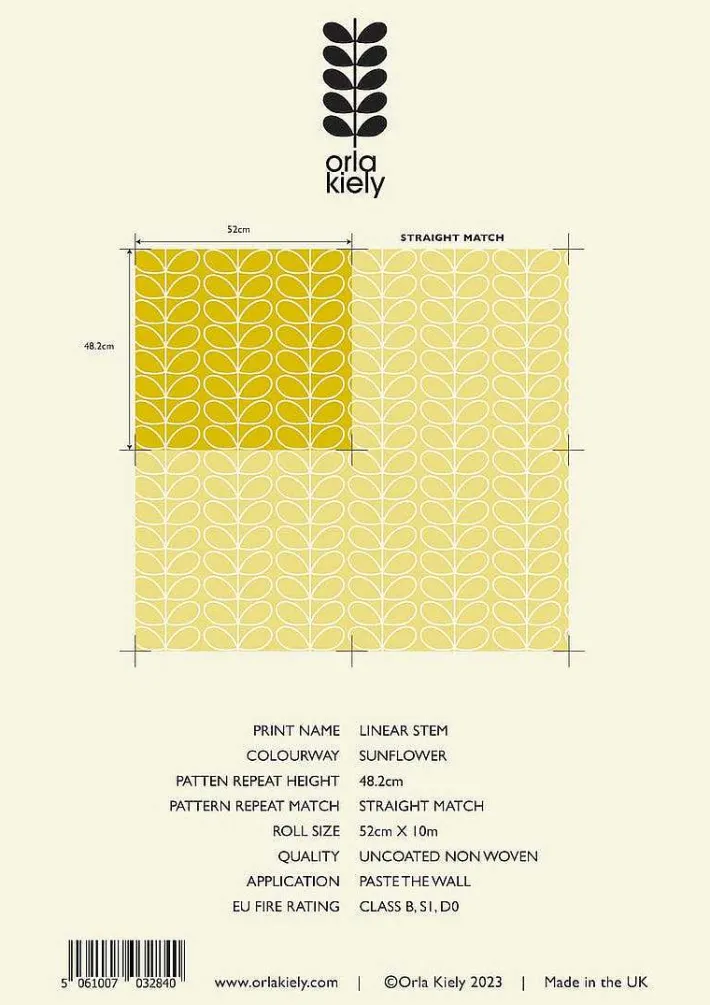 Orla Kiely Linear Stem Sunflower Wallpaper