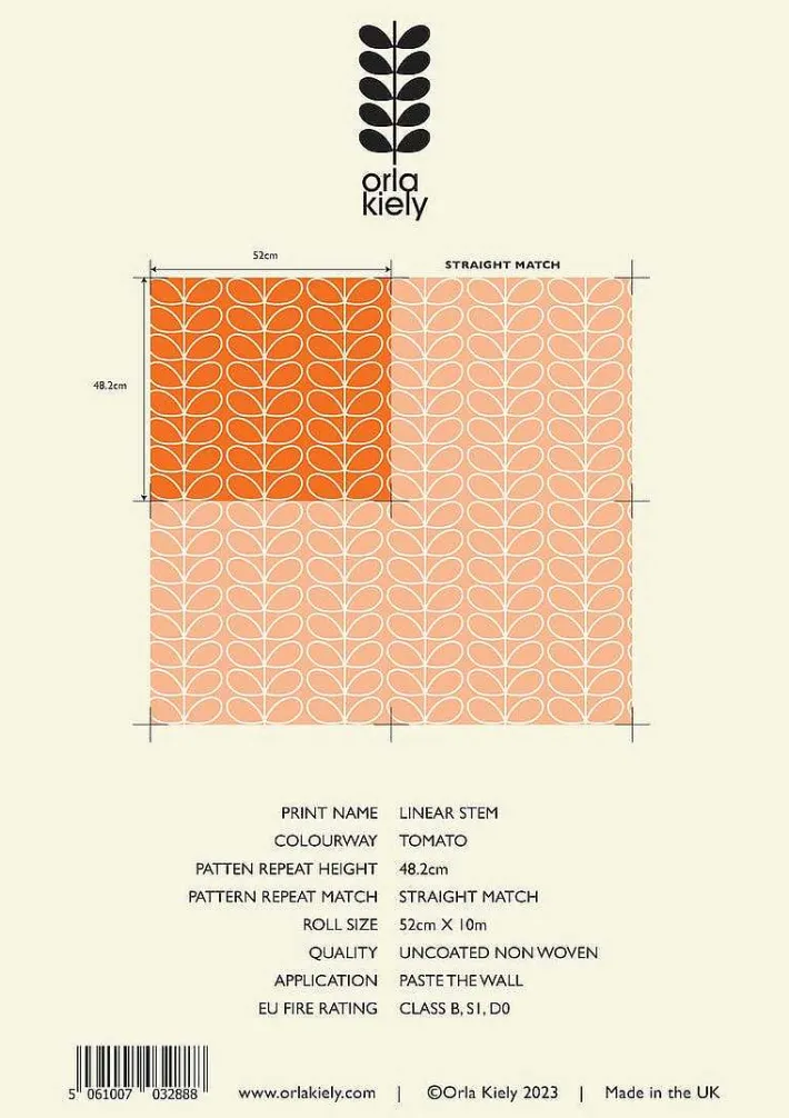 Orla Kiely Linear Stem Tomato Wallpaper