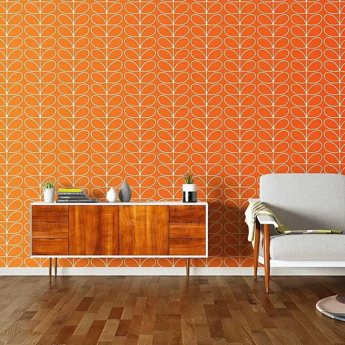 Orla Kiely Linear Stem Tomato Wallpaper